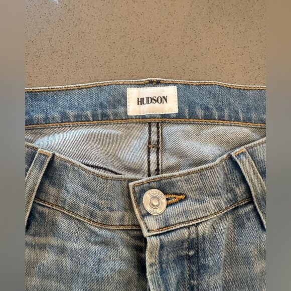 Hudson Riley Crop Jeans Size 27 Embroidered Stars Women's Lightwashed Jeans - Picture 7 of 15